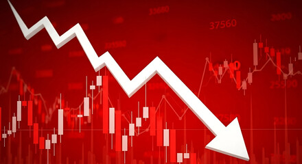 Financial Chart Showing Market Growth and Decline Trends