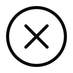 X mark icon for close, cancel, or delete actions