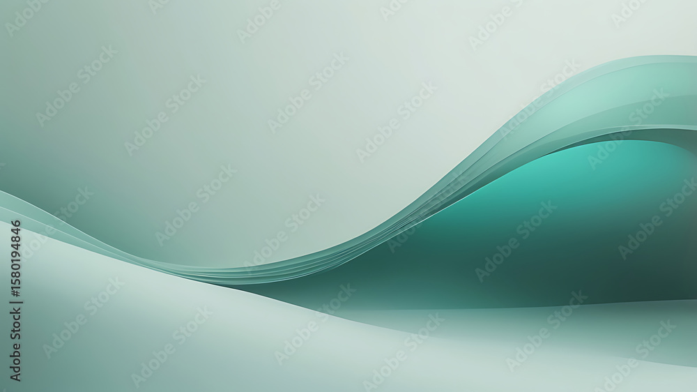 Poster abstract teal wave background | modern elegant graphic with smooth layers and soft gradients,ai