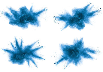 Fototapeta premium Abstract Blue Watercolor Splatter Stain Isolated On Transparent Background