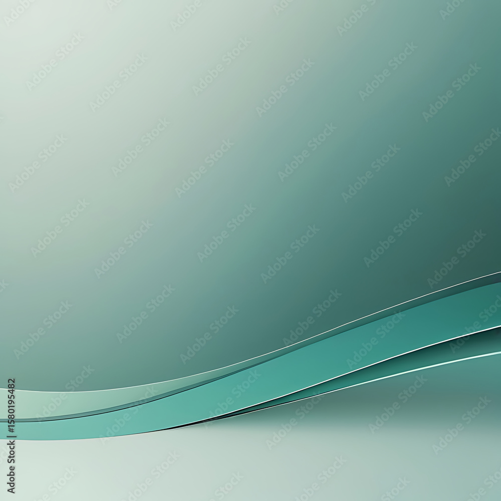 Poster abstract teal wave background | modern elegant graphic with smooth layers and soft gradients,ai