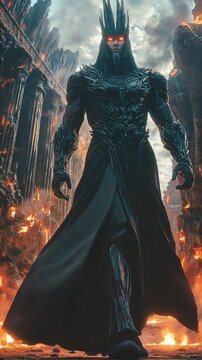 The mighty ancient Greek god Hades walks in armor. Myths come to life! Witness the mighty Greek gods and Titans&mdash;power, fury, and glory in epic video!. High quality FullHD footage