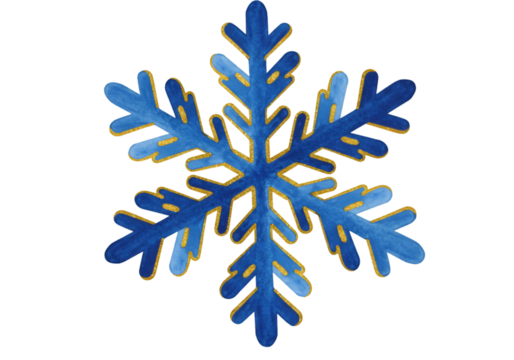Illustration of Blue Geometric Snowflake Decoration for Winter Season - Powered by Adobe