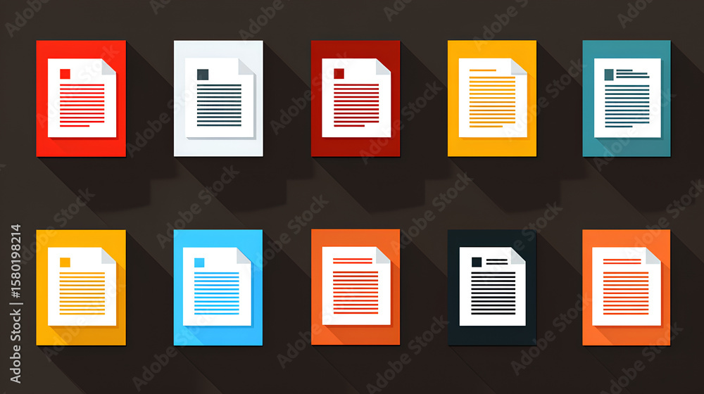 Poster document . paper symbol with single and multiple page.