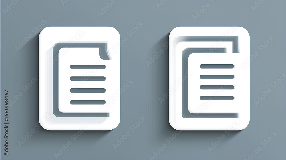Poster document . paper symbol with single and multiple page.