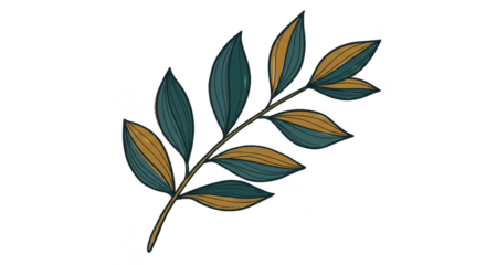 Illustration of Leaf Branch Foliage Botanical Design on Transparent Backdrop