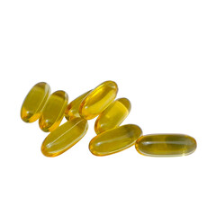 fish oil on white background