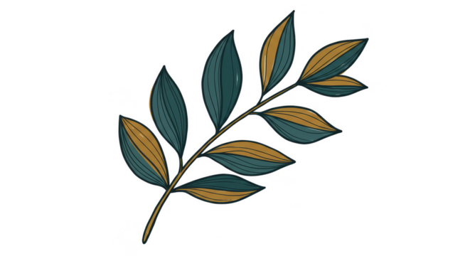 Illustration of Leaf Branch Foliage Botanical Design on Transparent Backdrop