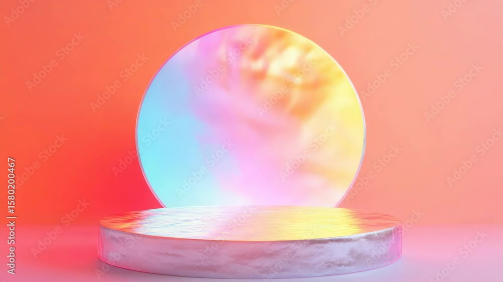 Poster abstract circular light with a radiant glow effect, creating an illusion of depth and dimension.