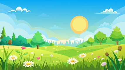 Obraz premium spring landscape with a tree