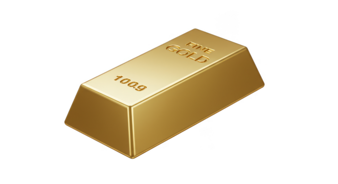Illustration of Gleaming Gold Bar Symbolizing Wealth and Investment
