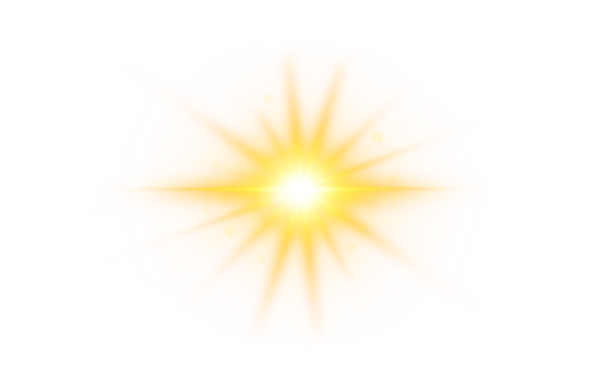 Template of sunlight flare light effect. Transparent Glowing yellow light star,sun.