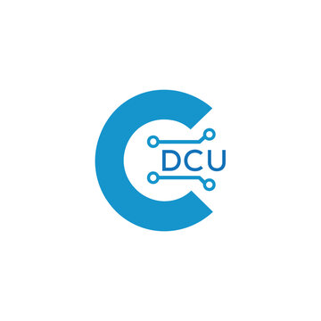 Classic Shield Logo with Stars and DCU Letters &ndash; Premium Badge or Security Brand Identity. DCU Letter Logo.
