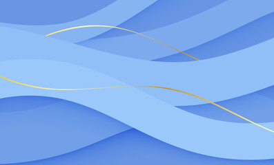 Blue wave background with flowing curves and abstract water design