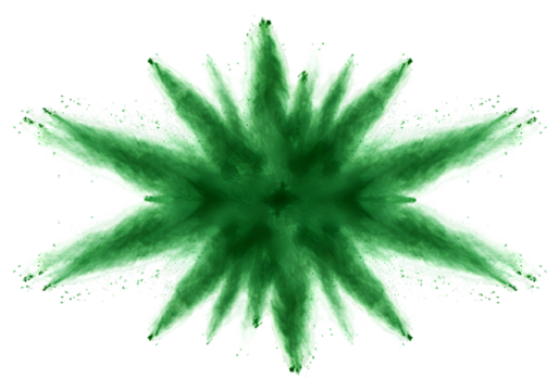 Abstract Green Starburst Shape on Transparent Background Geometric Design - Powered by Adobe