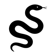 Naklejka premium Minimalist black snake silhouette vector