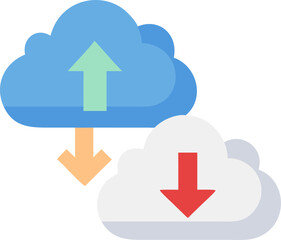 Obraz premium Upload download cloud icon in modern vector