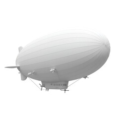Illustration of White Airship Dirigible Isolated on Transparent Background