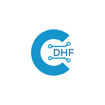 Classic Shield Logo with Stars and DHF Letters &ndash; Premium Badge or Security Brand Identity. DHF Letter Logo.
