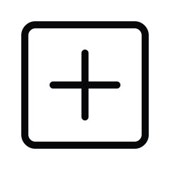 Outline plus icon to add, increase, or create new