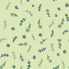 Seamless Botanical Pattern with Blossoms, Perfect for textile design, wallpaper creation, or decorative projects
