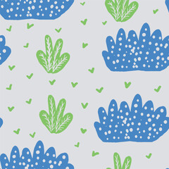 Obraz premium Seamless Botanical Abstract Pattern with Leaf, Perfect for textile design, wallpaper creation, or decorative projects