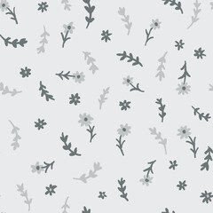 Seamless Botanical Pattern with Blossoms, Perfect for textile design, wallpaper creation, or decorative projects