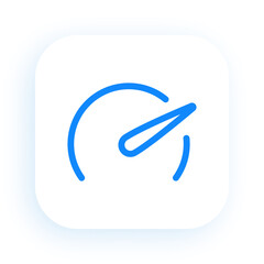 Speedometer Gauge with Needle and Dial Outline