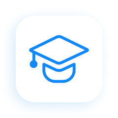 Graduation Cap Illustration with Clean Line Style