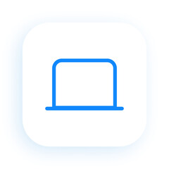 Modern Laptop Computer Icon in Flat Style