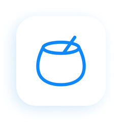 Flat Icon of Cooking Pot with Long Handle