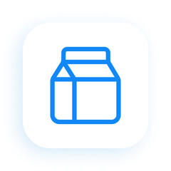 Milk Carton Box in Minimal Flat Iicon Style