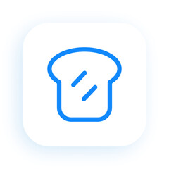 Single Slice of Toasted White Bread Vector