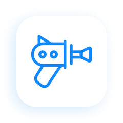 Futuristic Laser Gun with Clean Outline Style