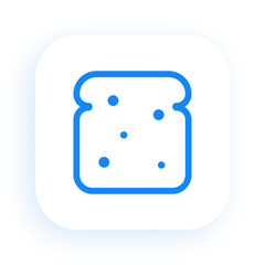Single Slice of Toasted White Bread Vector