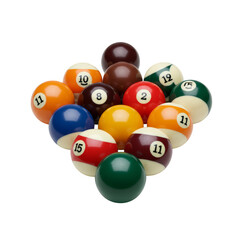 Isolated Billiard Balls Game Triangle Arrangement Transparent Background