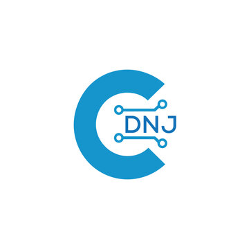 Classic Shield Logo with Stars and DNJ Letters &ndash; Premium Badge or Security Brand Identity. DNJ Letter Logo.
