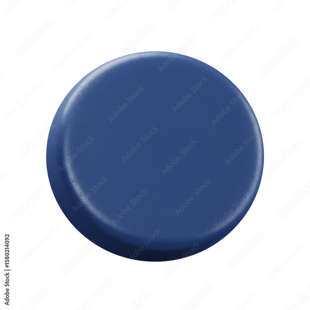 Fototapete isolated 3d rendering of blue round button circle shape object