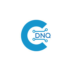 Classic Shield Logo with Stars and DNQ Letters – Premium Badge or Security Brand Identity. DNQ Letter Logo.
