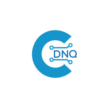 Classic Shield Logo with Stars and DNQ Letters &ndash; Premium Badge or Security Brand Identity. DNQ Letter Logo.

