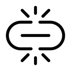 Obraz premium Outline broken link icon for error or disconnected URL