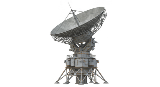 Isolated Antenna Dish Transmits Radio Signals Communication Technology Design