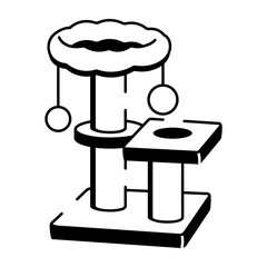 A sketchy style icon depicting cat toy  
