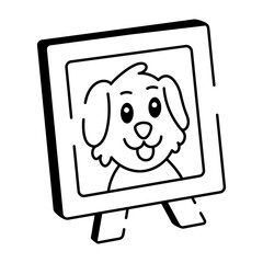 A sketchy style icon depicting pet drawing  
