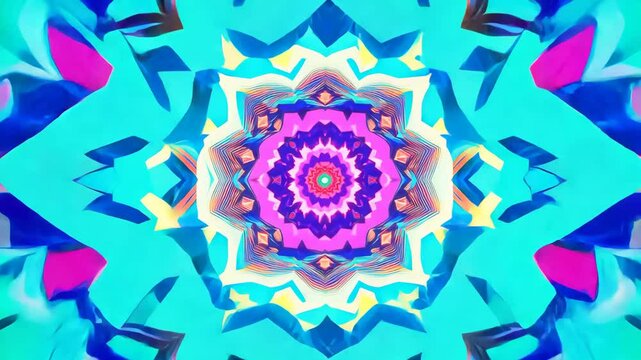 It captures the essence of the vibrant, floral, and ornamental style while also reflecting the abstract and psychedelic vibe, all in a simple and clear way