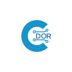 Classic Shield Logo with Stars and DOR Letters – Premium Badge or Security Brand Identity. DOR Letter Logo.
