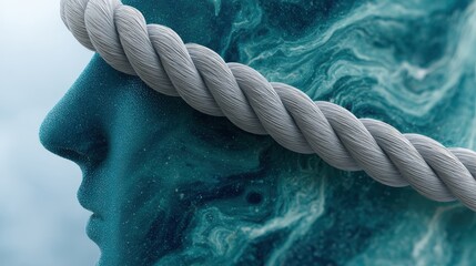 Abstract depiction of emotional pressure, swirling thoughts, and tension, conveying mental strain and psychological weight.