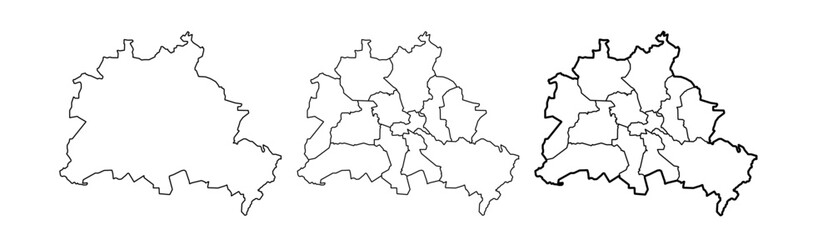 Berlin map – vector illustration of districts, streets, and landmarks in Germany's capital