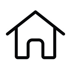 Outline home icon for homepage, house, or building links
