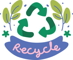Recycle Go Green Typography Vector Illustration